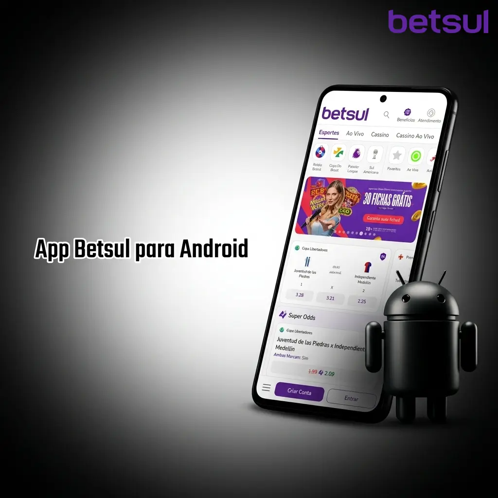 Aplicativo Betsul para Android com apostas esportivas e jogos de cassino disponíveis a qualquer hora e lugar