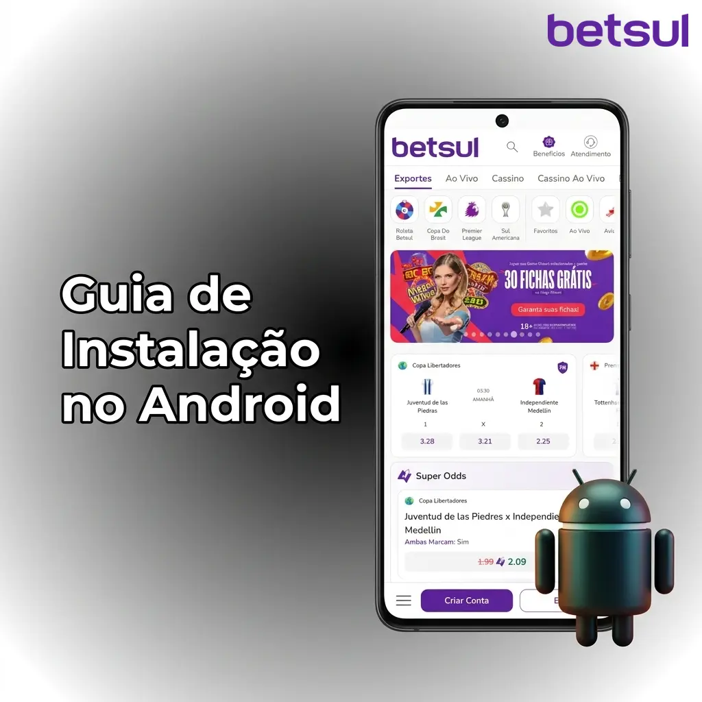 Guia de instalação do app Betsul no Android com download de APK e apostas em eSports