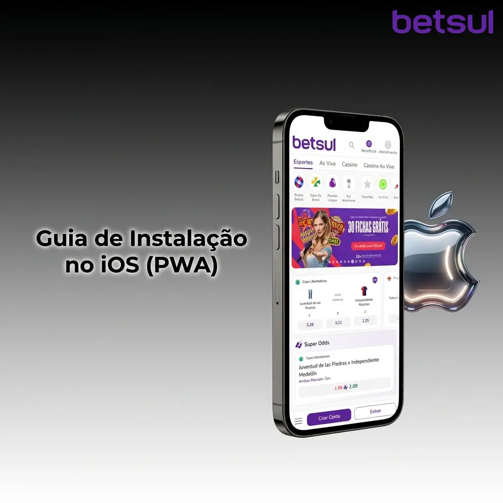 Guia de instalação do PWA da Betsul no iPhone via Safari para apostas em e-sports e depósitos via Pix