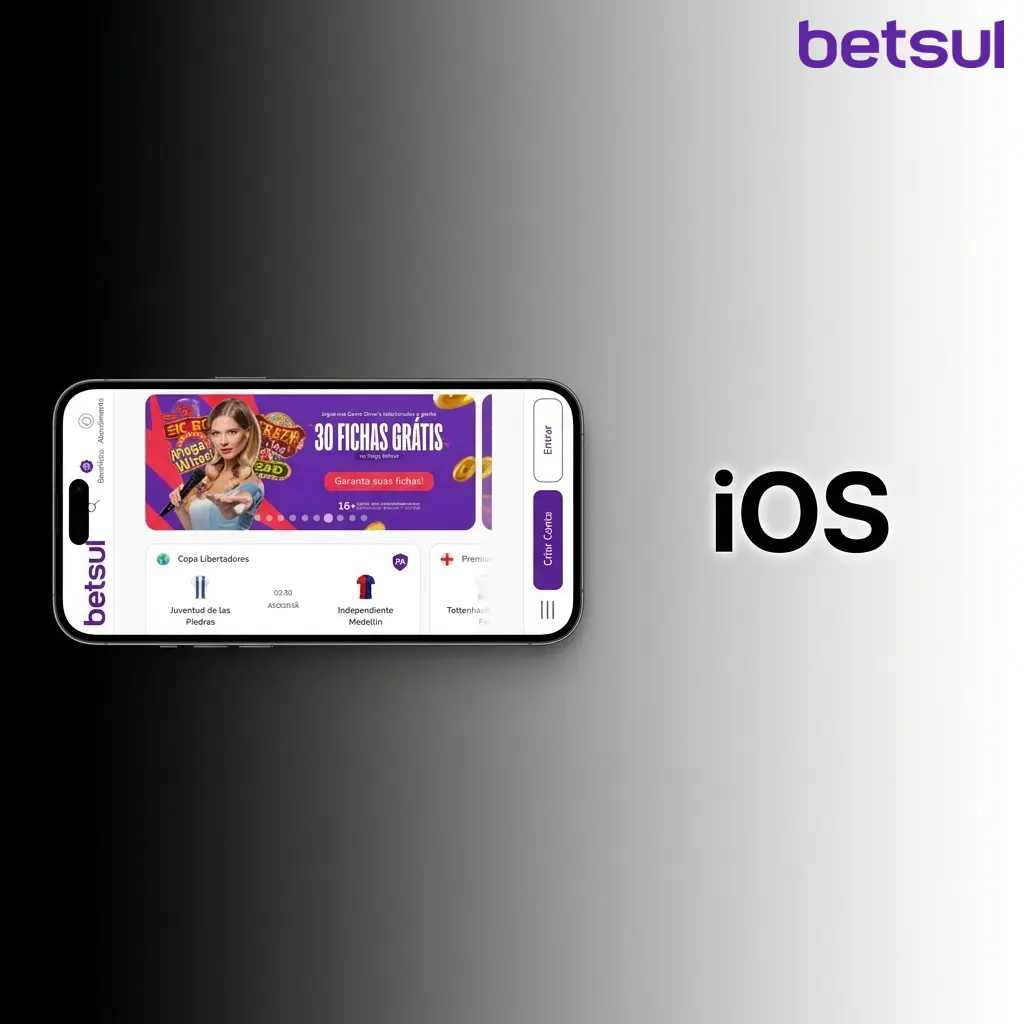 Aplicativo Betsul para iOS disponível na App Store para iPhones com iOS 12.0 ou superior