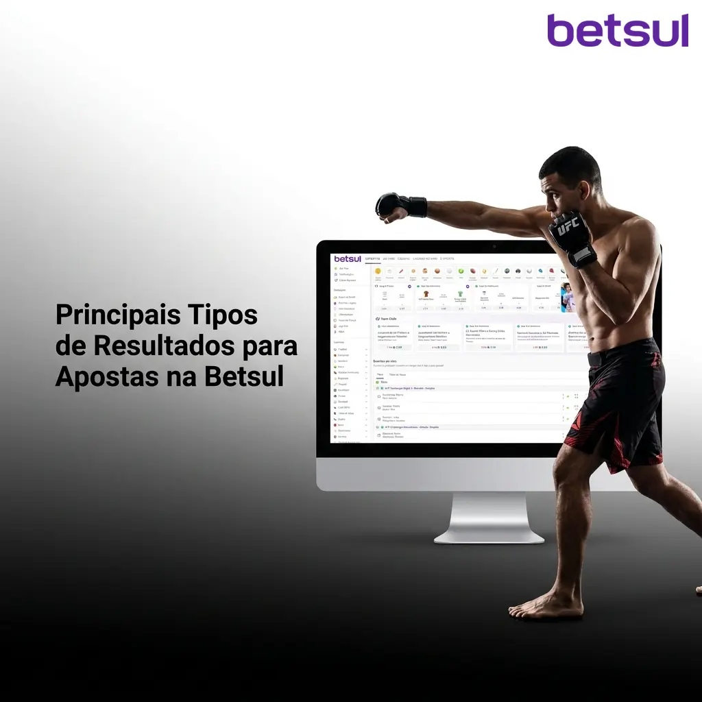 Principais tipos de resultados para apostas na Betsul com mercados e categorias de eventos esportivos