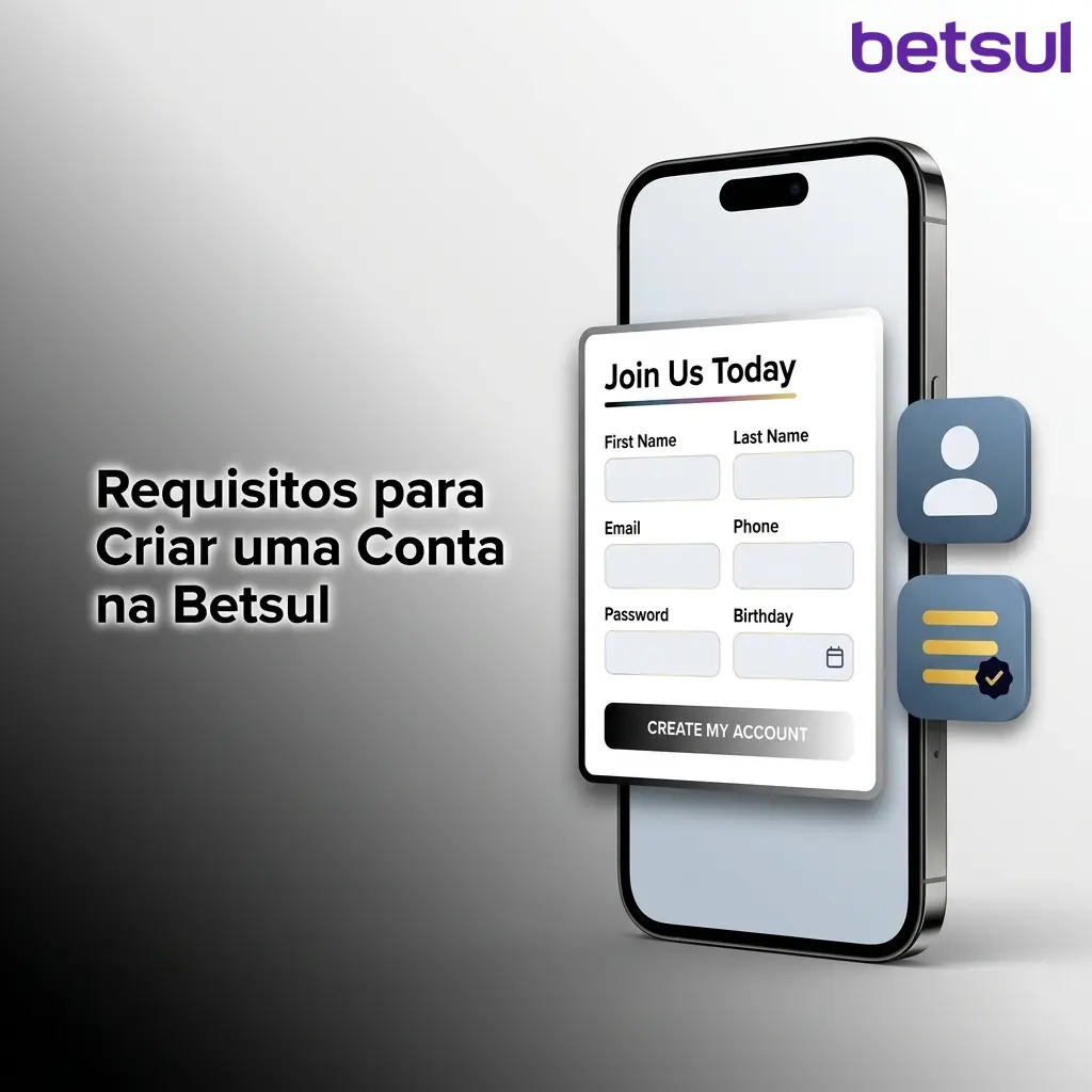 Requisitos para criar conta na Betsul: idade mínima, CPF válido, residência no Brasil e dados verídicos exigidos.