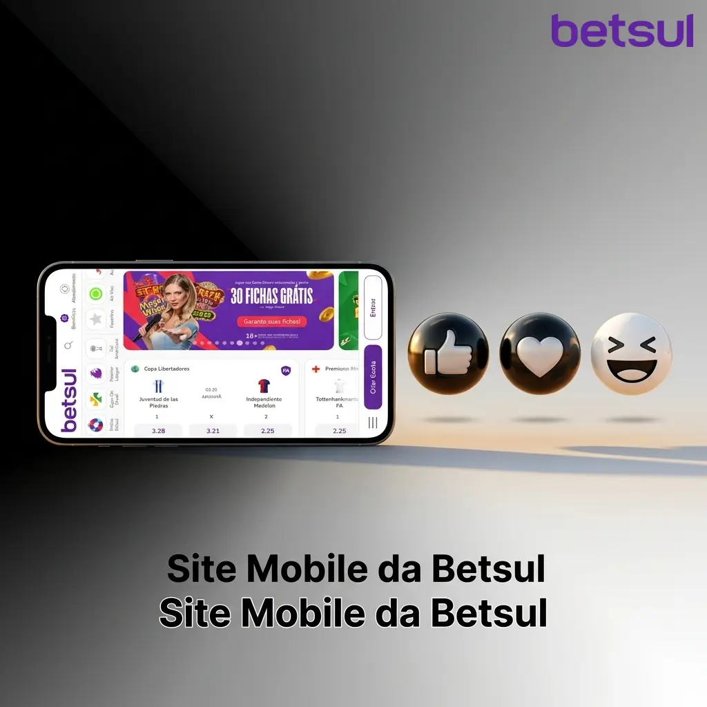 Site mobile da Betsul acessível por navegador em smartphones e tablets com esportes, cassino e pagamentos via Pix